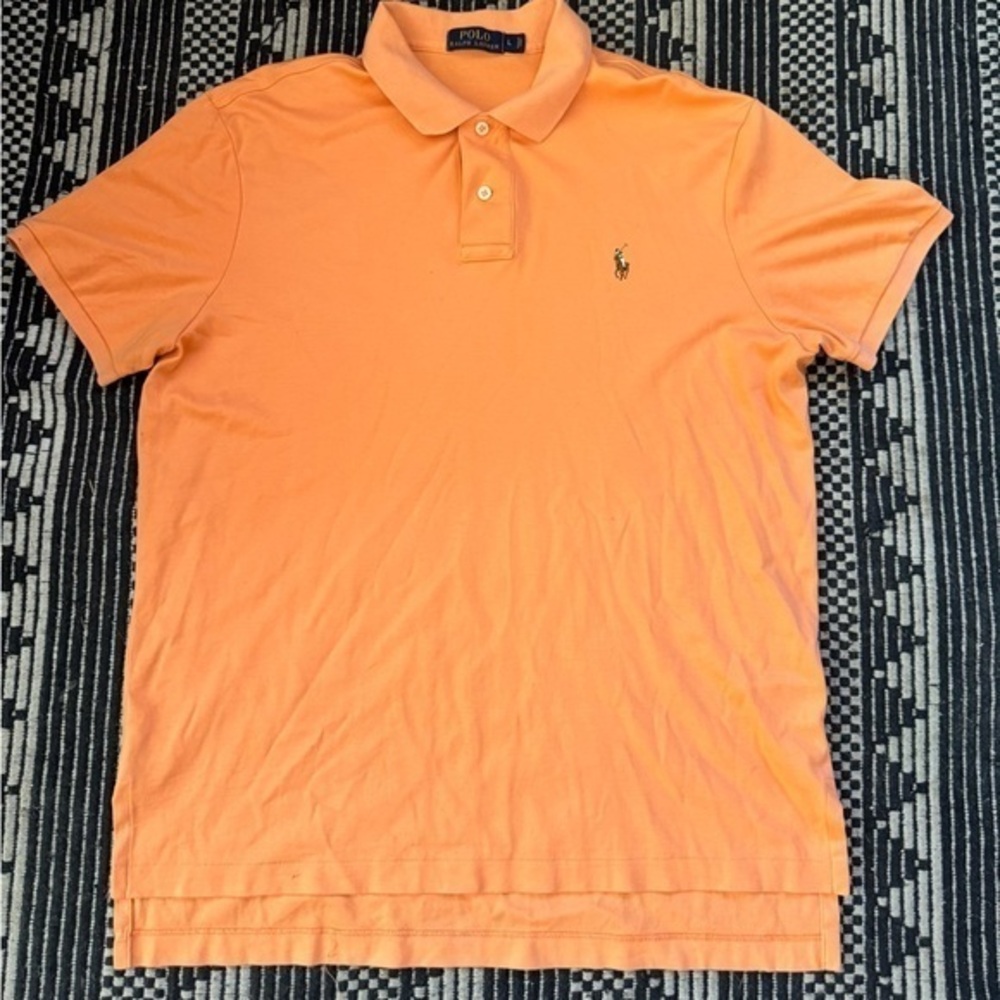 POLO RALPH LAUREN SIZE LARGE ORANGE SHORT SLEEVE  POLO SHIRT